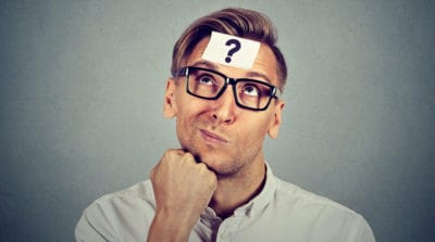 Man With Question Mark On Forehead