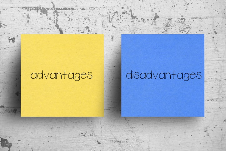 Sticky note on concrete wall, Advantages Disadvantages