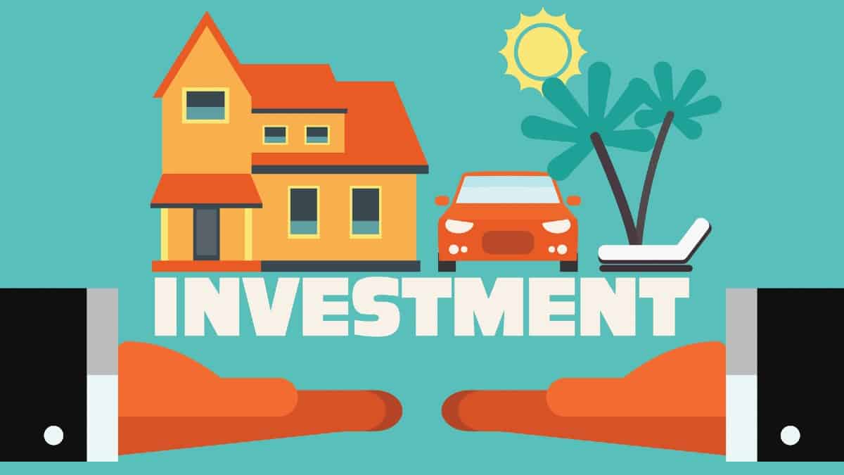 Two hands with dream house, car and travel.