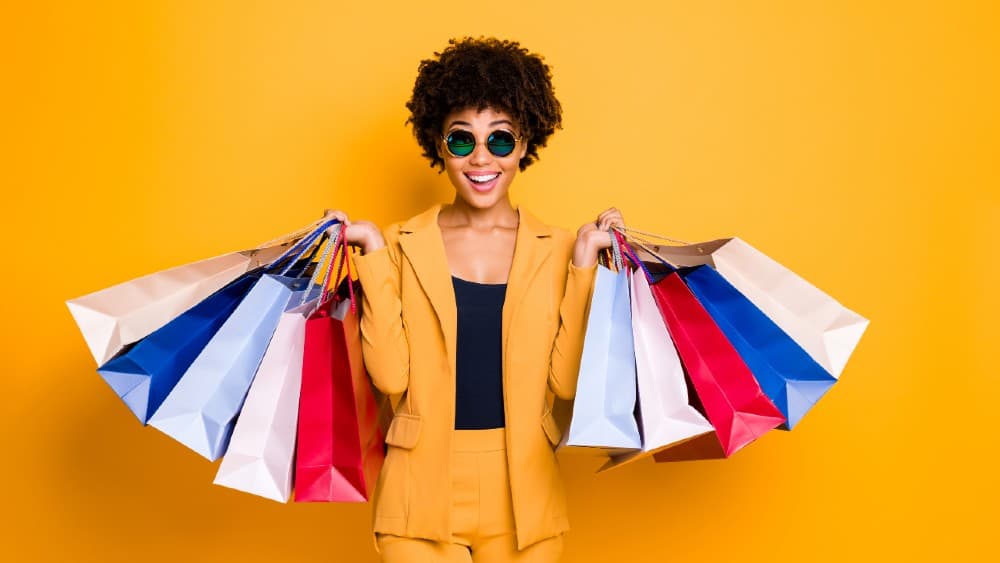 Lady with shopping bags