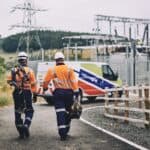National Grid engineers at a substation