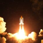 Night Takeoff Of The American Space Shuttle