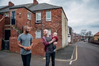 Fathers Walking With Their Little Boy