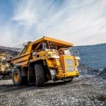 Mining truck in a coal open pit mine