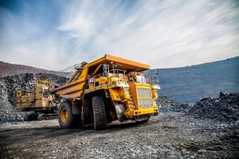 Mining truck in a coal open pit mine